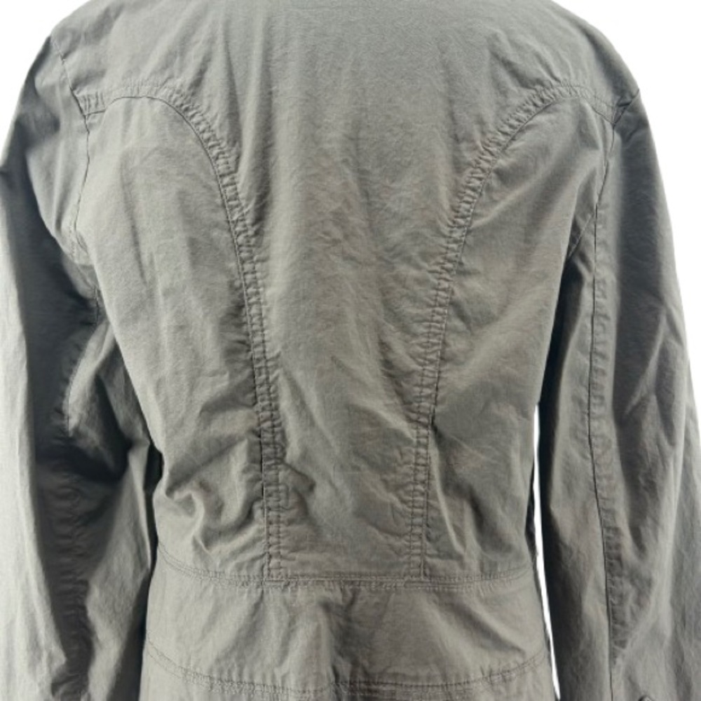INC International Concepts Olive Green Zip Up Faux Button Military Jacket READ - Picture 9 of 13
